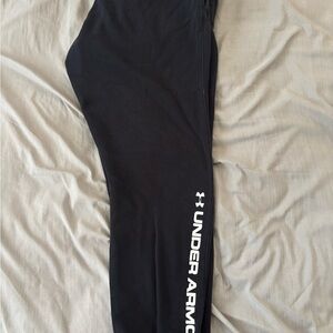 Under Armour  Black Joggers with White Logo Text